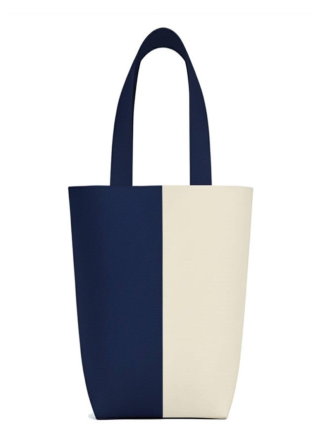 ليفي حقيبة يد صغيرة من قماش الكانفاس للنساء | حقيبة يد صغيرة بسحاب وجيب داخلي | حقيبة قماش قطنية خفيفة الوزن للاستخدام اليومي والسفر والتسوق والإهداء (قطعة واحدة) (أزرق داكن) - Image 1